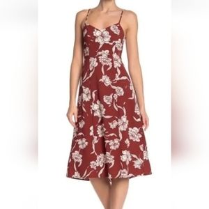 Show Me Your Mumu Carissa Floral midi Dress in Maple & Cream